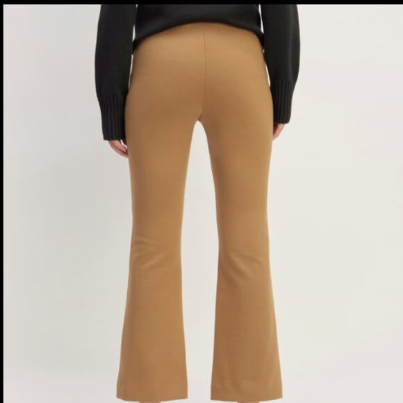 EVERLANE DREAM PANT KICK FLARE SEAM PINTUCK TOASTED COCONUT CAMEL PANTS $98 M - Picture 5 of 11